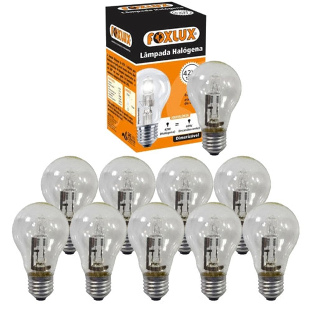 Kit 10 Lampada Halogena Classica 42W 127V Foxlux