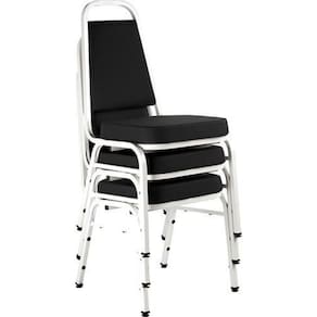 Kit com 3 Cadeiras Empilháveis Linha Hotel Plus Preto
