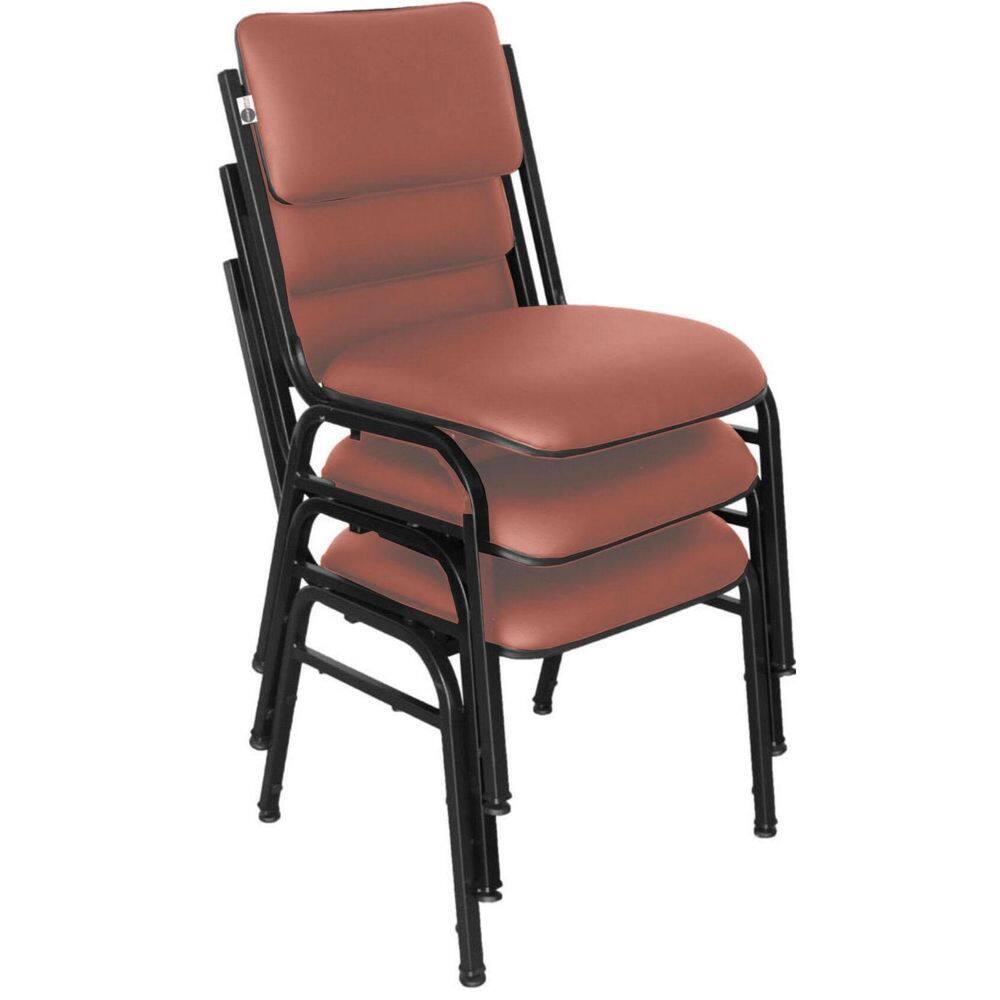 Kit com 3 Cadeiras para Auditórios Linha Hotel Smart Vermelho