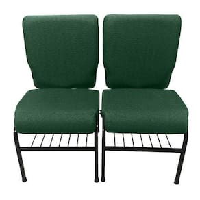 02 Cadeiras para Igrejas c/ Porta Biblía e Porta Cálice Verde