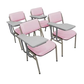 Kit com 4 Cadeiras Escolar Universitária para Auditórios Linha Hotel Smart Rosa