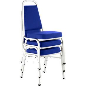 Kit com 3 Cadeiras Empilháveis Linha Hotel Plus Azul