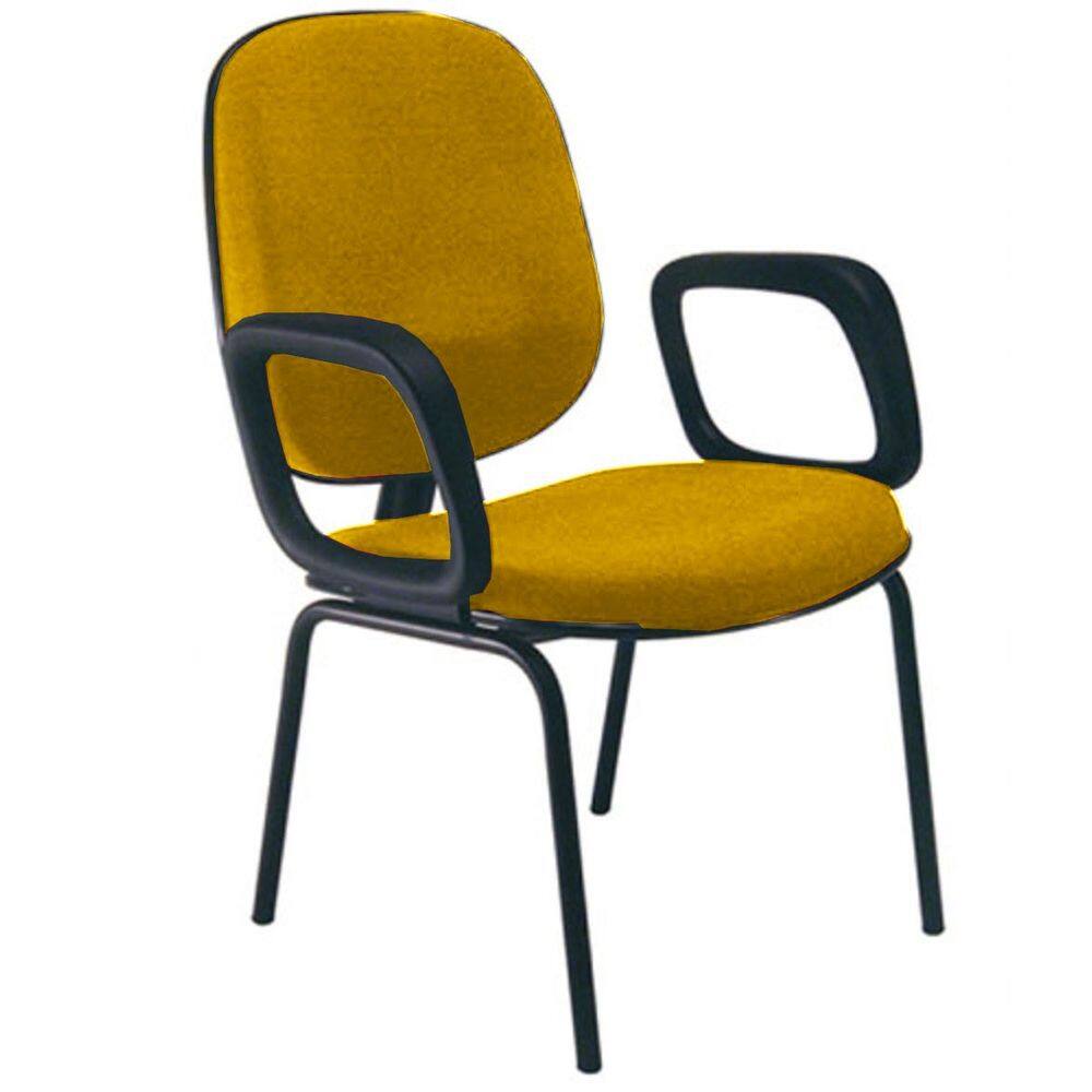 Cadeira para Igrejas Evangélicas com Braços Diretor para Escritório Linha Uno Amarelo