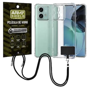 Capinha Com Cordão Moto G23 + Película de Vidro 3D - Armyshield