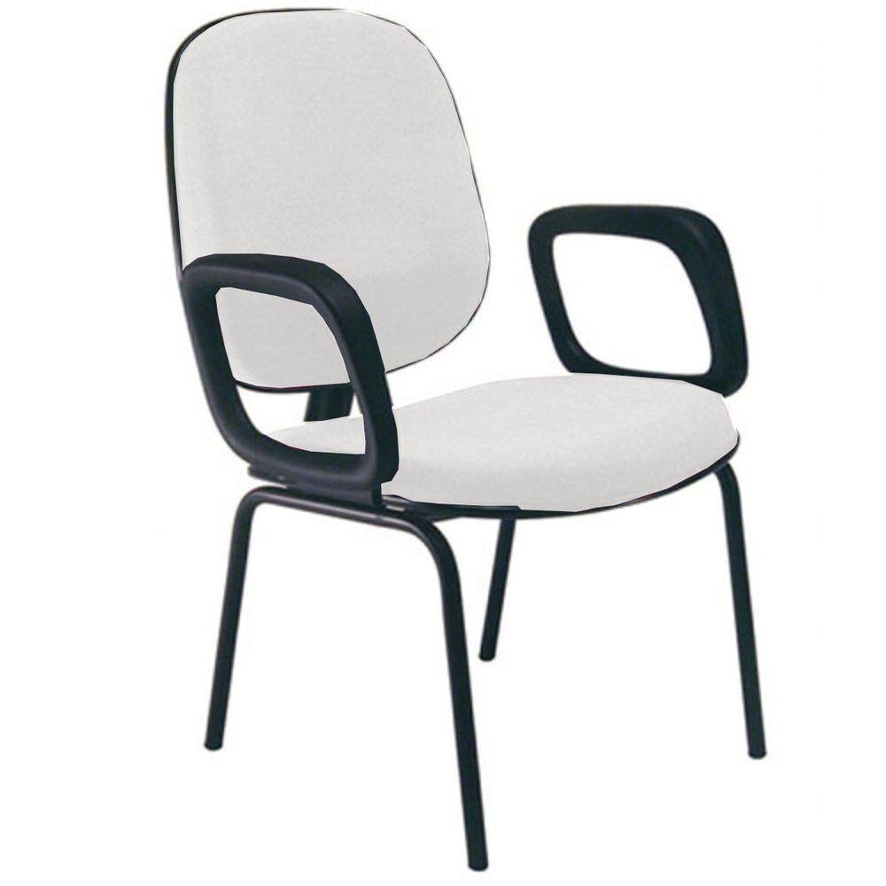 Cadeira para Igrejas Evangélicas com Braços Diretor para Escritório Linha Uno Branco