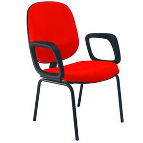 Cadeira para Igrejas Evangélicas com Braços Diretor para Escritório Linha Uno Vermelho