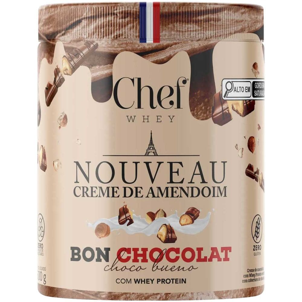 Creme de Amendoim Sem Açucar Chef Whey Pote 600g Choco Bueno