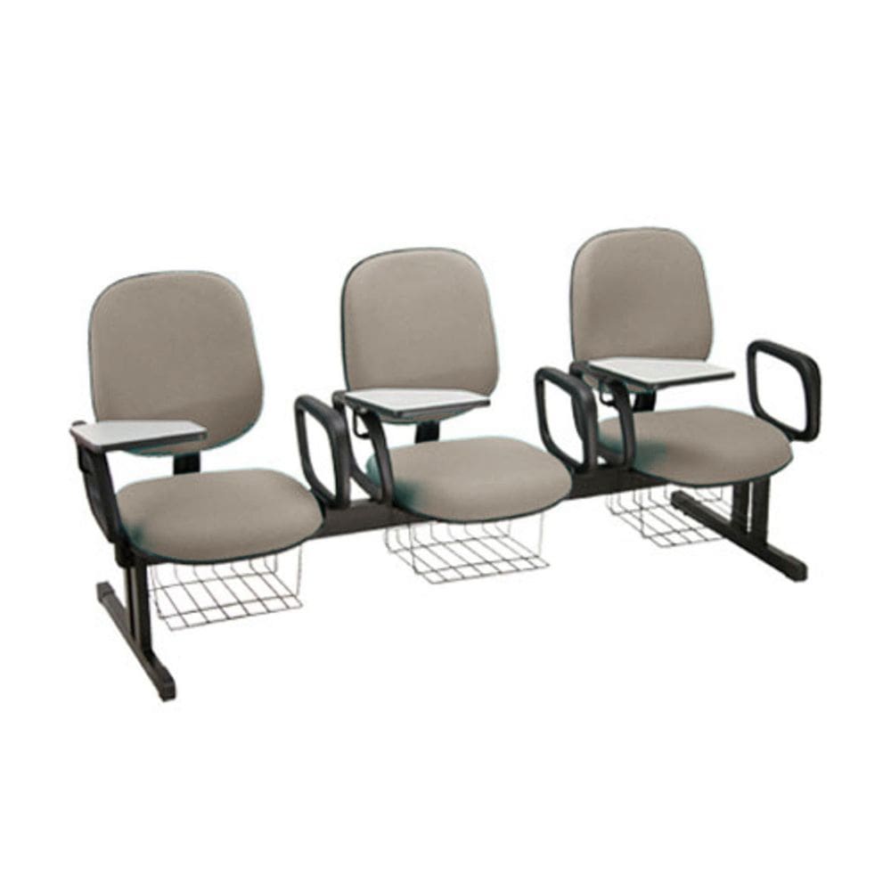 Cadeira Escolar em longarina para Escolas Linha Uno Bege