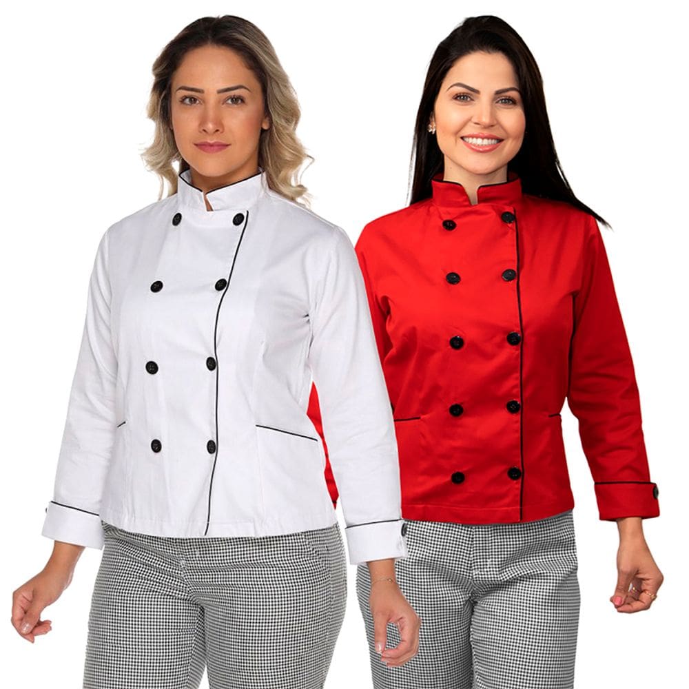 Dolmã Chef Cozinha Feminino Algodão