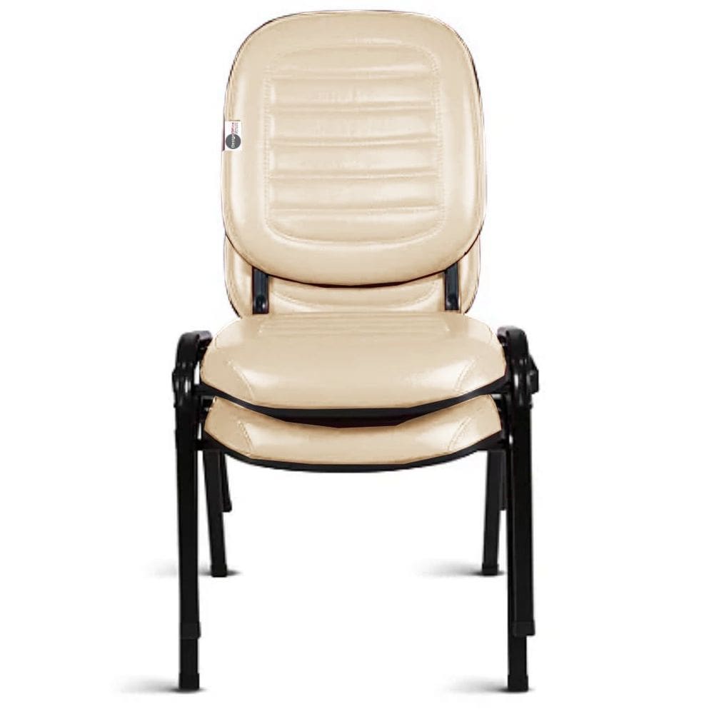 02 Cadeiras Empilhável para Igrejas Evangélicas Linha Holy Bege