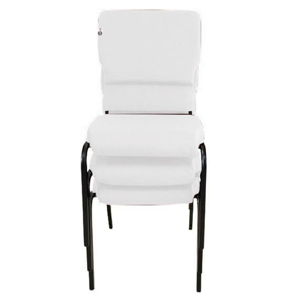 03 Cadeiras Empilhável para Igrejas Evangélicas Linha Church Branco