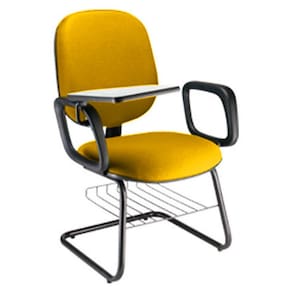 Cadeira Escolar Universitária com prancheta para Escolas Linha Uno Amarelo
