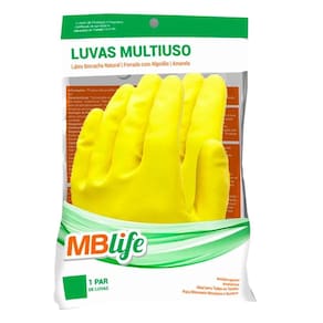 Luva de Látex Multiuso G Amarela - MB Life
