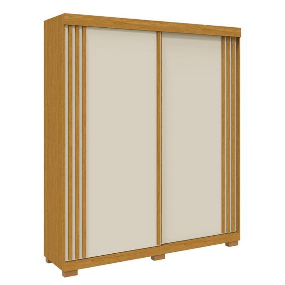 Guarda Roupa Áustria Casal 2 Portas De Correr Ripado 3 Gavetas 100% MDF – Linhamobilia