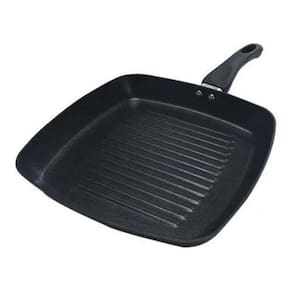 Frigideira Grill Alumínio Anti Aderente 24Cm Cabo Silicone