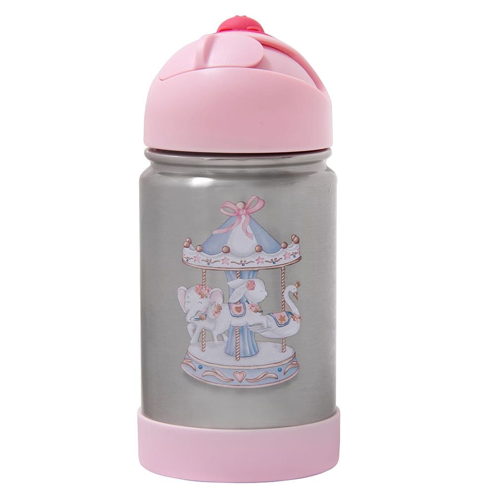 Garrafa Flip Térmica Infantil Carrossel com Alça de Silicone - Bup Baby