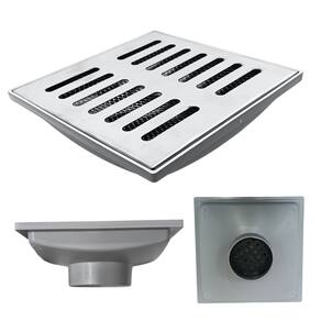 Ralo Quintal 20x20 Inox 304 Tradicional Coletor Cinza Saída 75mm e 2 Telas Anti Insetos