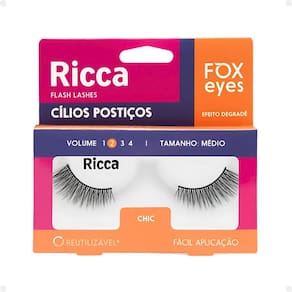 Cílios Postiços Ricca Belliz Fox Eyes Chic Vol:2 Médio Cód.2692