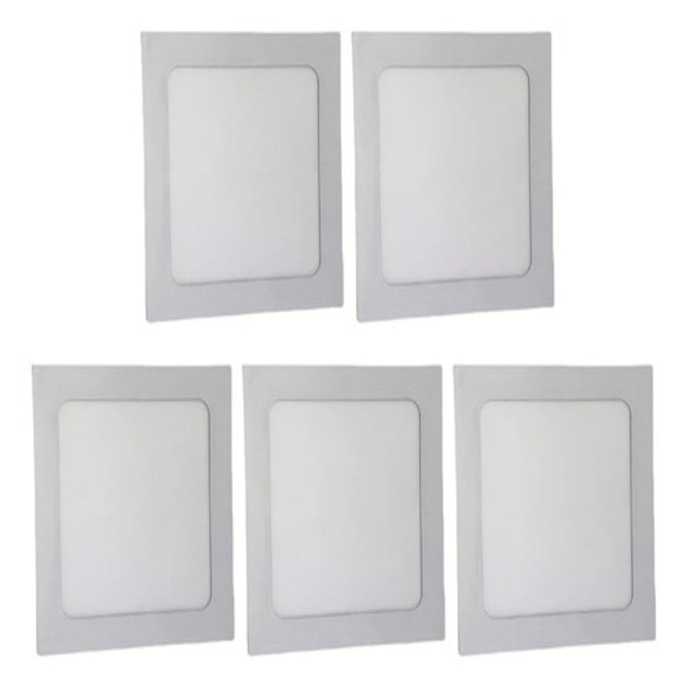 Kit 5 Painel Led Quadrado Embutir 12W 4000K Bivolt Foxlux