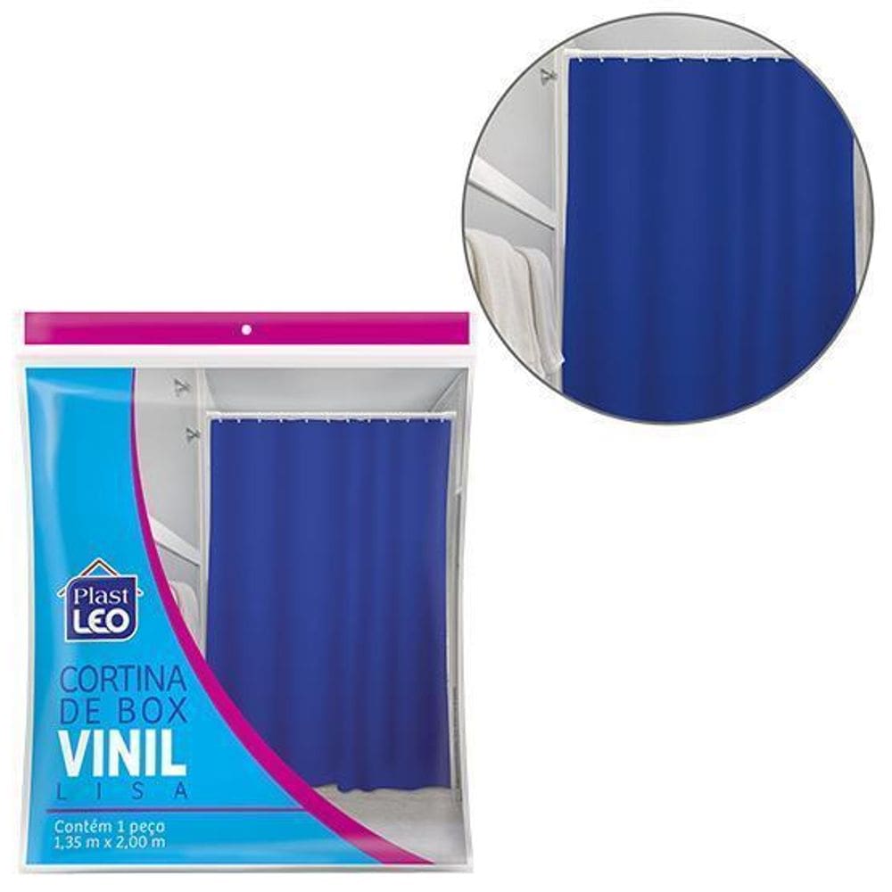 Cortina De Box De Plástico Vinil Retangular Lisa