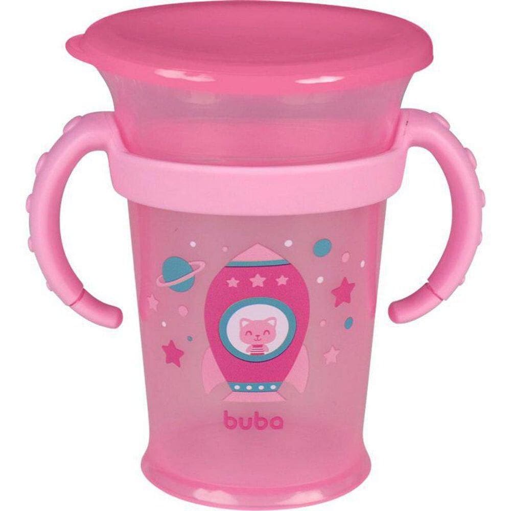 Copo De Treinamento 360 Com Alça Rosa - Buba