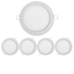 Kit 5 Painel Led Redondo Embutir 12W 6500K Bivolt Foxlux