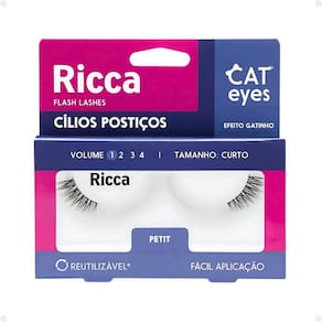 Cílios Postiços Ricca Belliz Cat Eyes Petit Vol:1 Curto Cód.2698