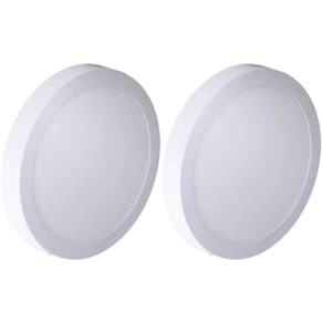 Kit 2 Painel Led Redondo Sobrepor 12W 3000K Bivolt Foxlux