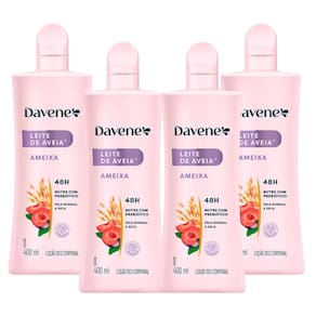 4 Hidratante Corporal Leite de Aveia e Ameixa 400ml Davene