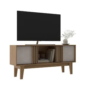 Rack para TV até 60 Polegadas 2 Portas Ripado RK2200 Naturalle/Petra- Decibal
