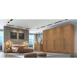 Guarda Roupa Casal 100% MDF 6 Portas 6 Gavetas - Robust-Cumaru - Móveis Novo Horizonte