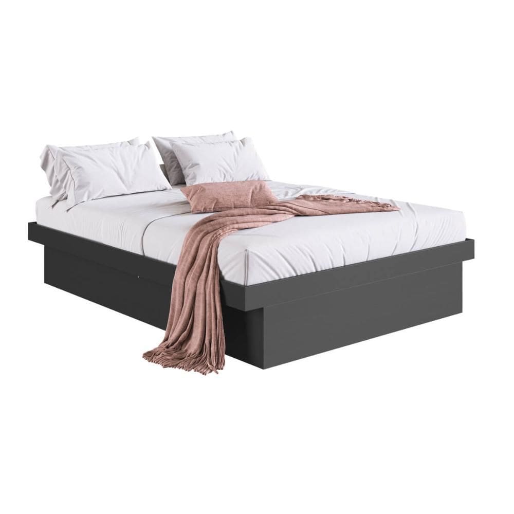 Cama Box Casal Queen com Baú CB1160 158x198cm Haste Articulável de Aço Grafite - Art In Móveis