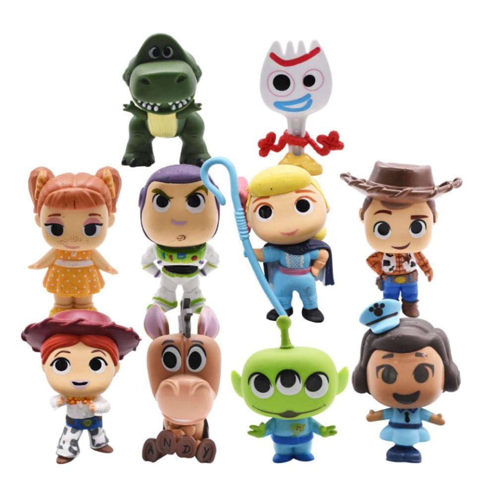 Kit 10 Bonecos Toy Story Woody Buzz Jessie Miniaturas 8Cm
