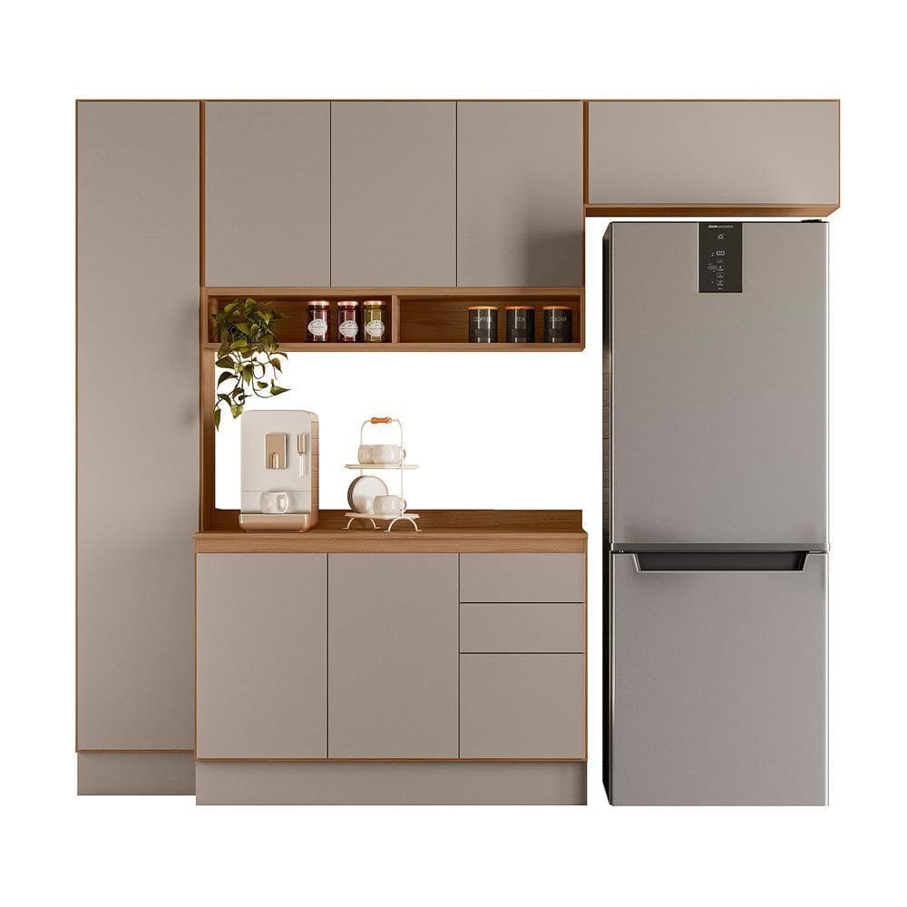 Cozinha Modulada Acácia Touch 4 Peças com Rodapés - Nicioli