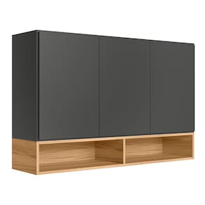 Armário Aéreo Acácia Touch 120cm 3 Portas com Nichos - Nicioli