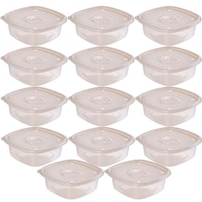 Pote de plástico Pop quadrado 2 litros marmorizado com 14 unidades Plasutil ref.9435