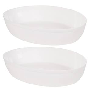 Travessa de plástico oval 3 litros marmorizado com 2 unidades Plasutil ref. 16378