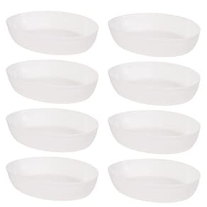 Travessa de plástico oval 3 litros marmorizado com 8 unidades Plasutil ref. 16378