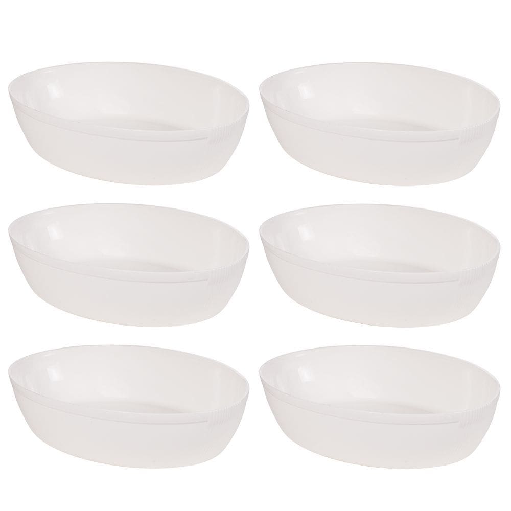 Travessa de plástico oval 2 litros marmorizado com 6 unidades Plasutil ref. 16377