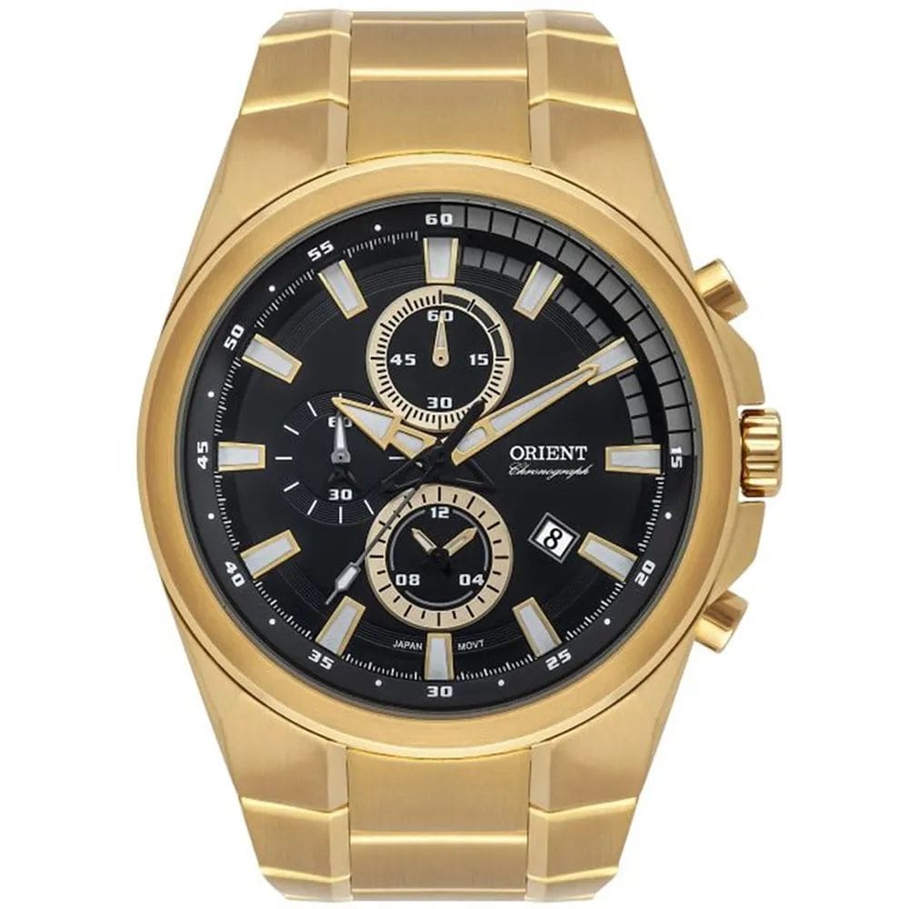 Relógio Orient Masculino Dourado Crono Mgssc042 P1kx