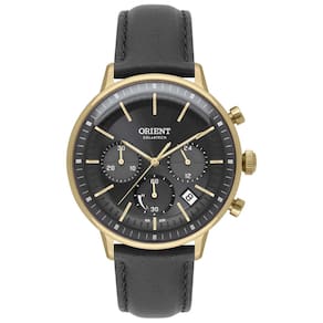 Relógio Orient Masculino Dourado Crono Solar Mgscc010 G1px