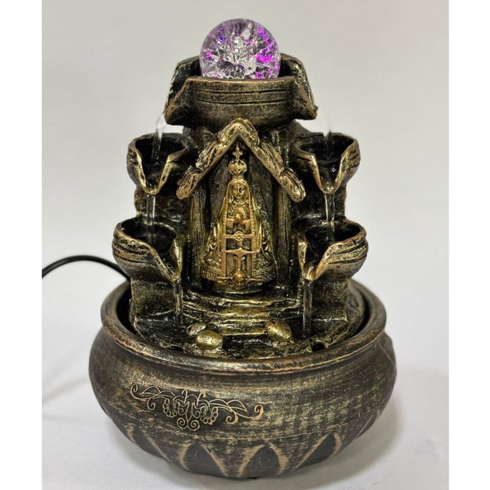 Fonte de Água Nossa Senhora Aparecida com Bola Giratória, Decorativa