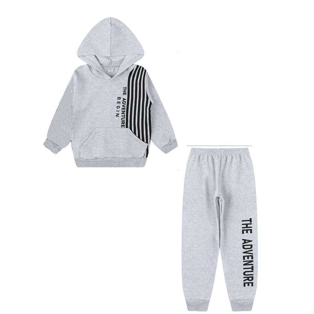 Conjunto Moletom Infantil Masculino felpudo Roupa de frio com touca