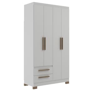 Guarda-Roupa Solteiro 4 Portas 2 Gavetas RP2422 Branco - Decibal