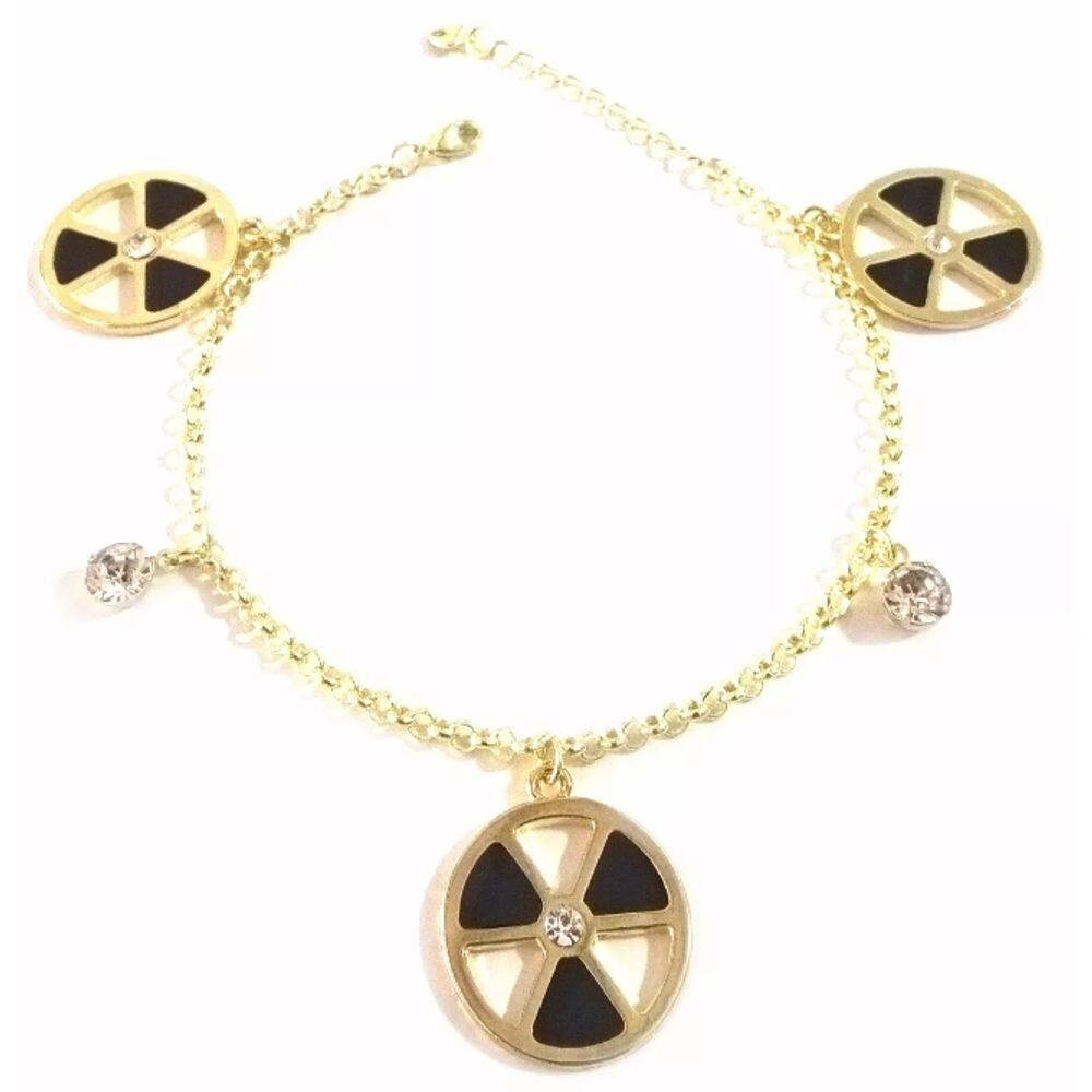 Pulseira Profissão Radio Radiologia Folheado A Ouro 18k