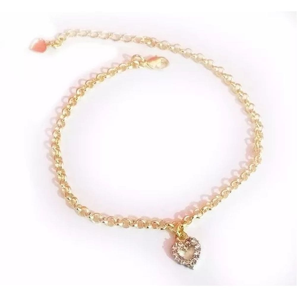 Pulseira Coração Love Folheado a Ouro 18k