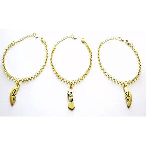 Pulseira Best Friends Lindíssima Folheado A Ouro 18k - 3 Pçs