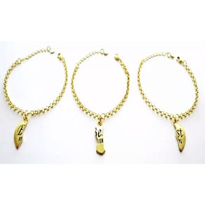 Pulseira Best Friends Lindíssima Folheado A Ouro 18k - 3 Pçs