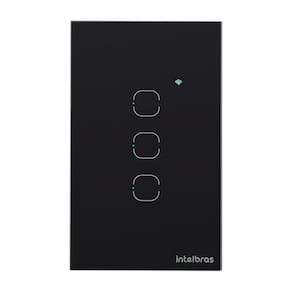 Interruptor Smart Wi-Fi Touch 3 Preto Mis 1003 4850056