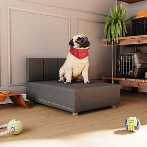 Cama Box Pet Dog Porte Menor 60 Cm Cor Cinza Comprar Moveis